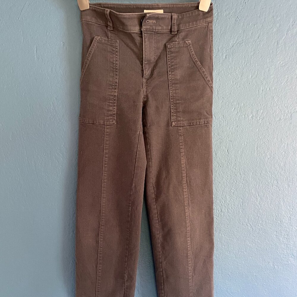 Loft lightly cropped grey pants, Size 0
